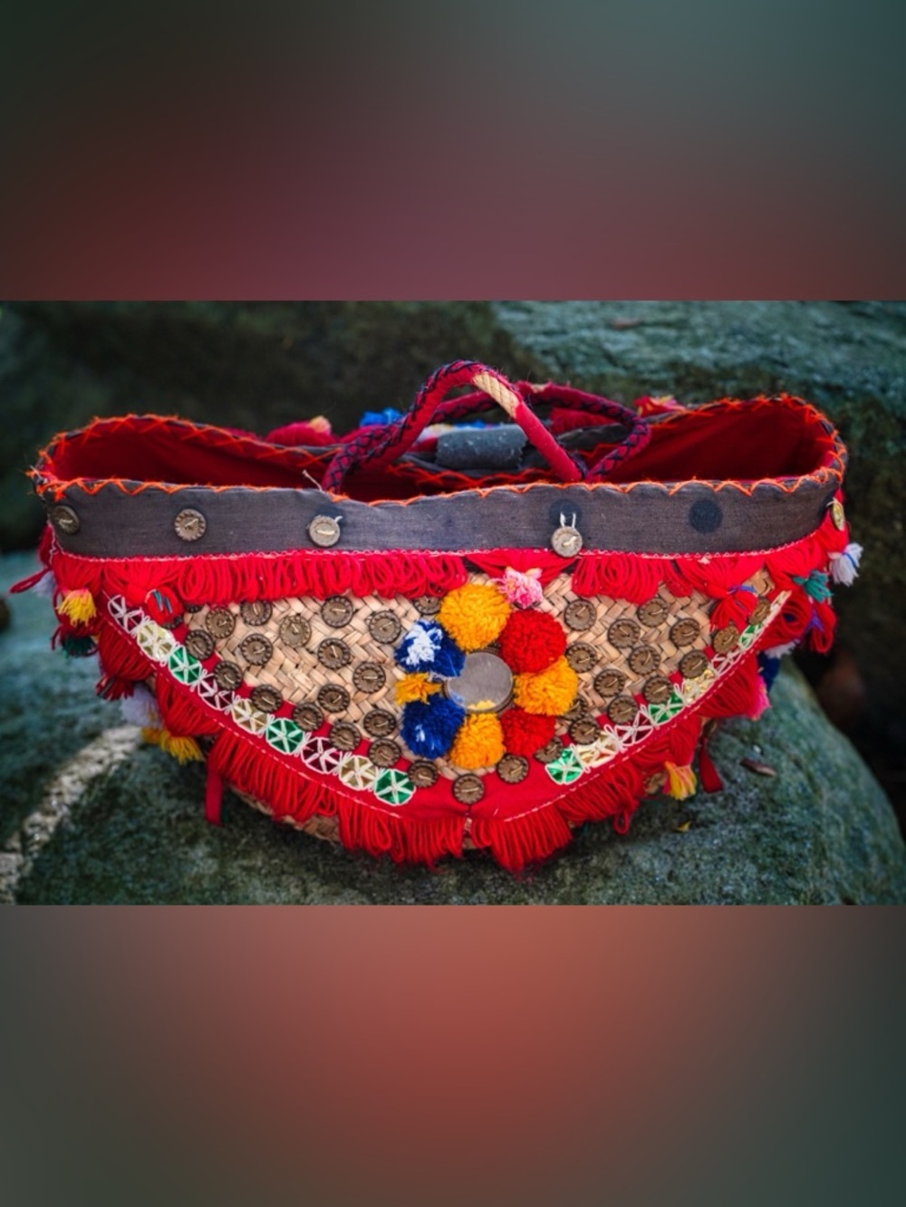Authentic Sicilian Coffa Handcrafted Artisanal Italian Straw Basket Bag